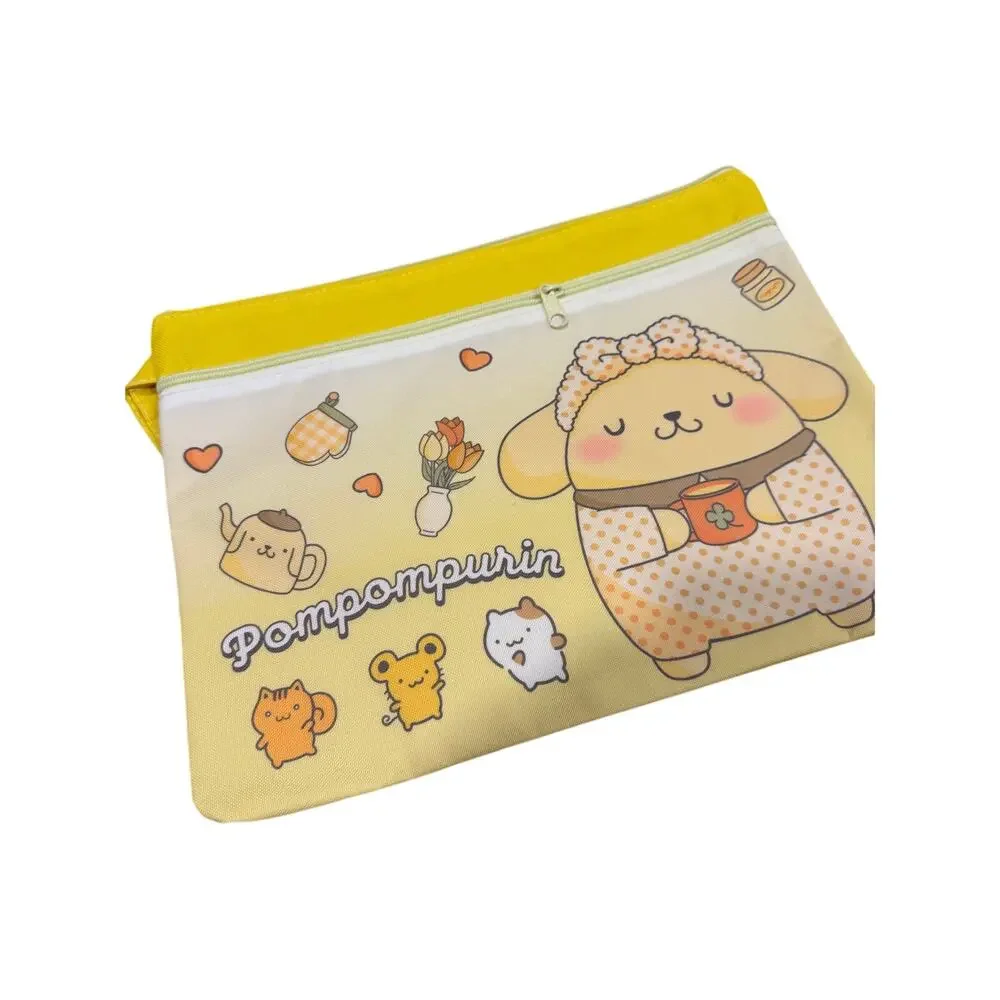 Pompompurin Sanrio canvas very sturdy documents/sheets folder zippers and strap